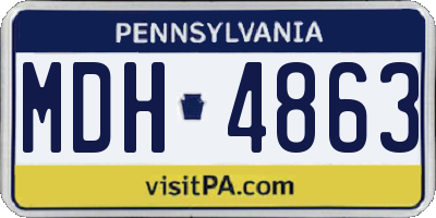 PA license plate MDH4863