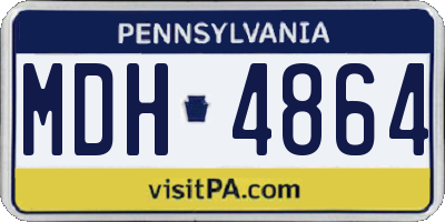 PA license plate MDH4864