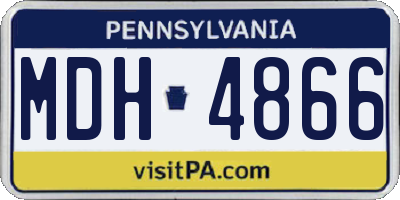 PA license plate MDH4866