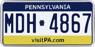 PA license plate MDH4867