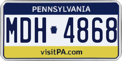 PA license plate MDH4868