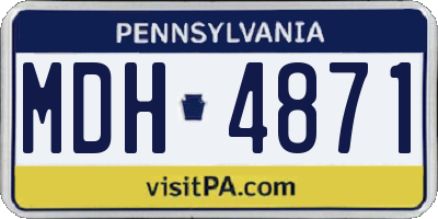 PA license plate MDH4871