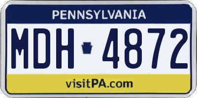 PA license plate MDH4872