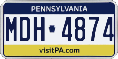 PA license plate MDH4874