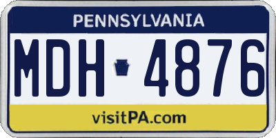 PA license plate MDH4876
