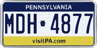 PA license plate MDH4877