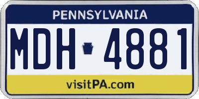 PA license plate MDH4881