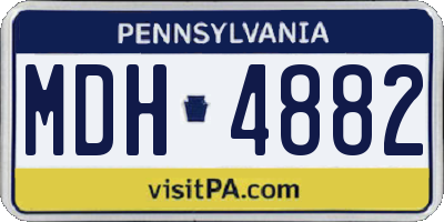 PA license plate MDH4882
