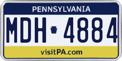 PA license plate MDH4884