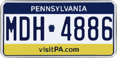 PA license plate MDH4886