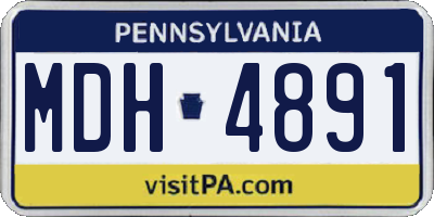 PA license plate MDH4891
