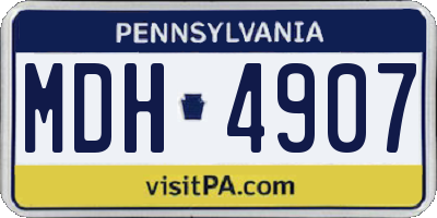 PA license plate MDH4907