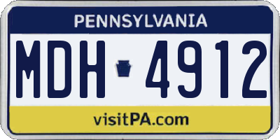 PA license plate MDH4912