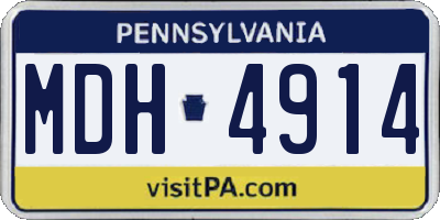 PA license plate MDH4914