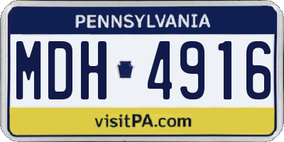 PA license plate MDH4916
