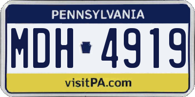 PA license plate MDH4919