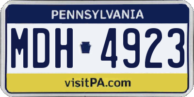PA license plate MDH4923