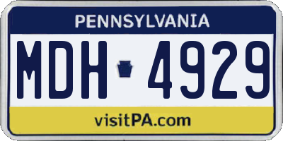 PA license plate MDH4929