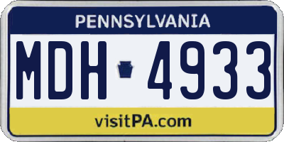 PA license plate MDH4933