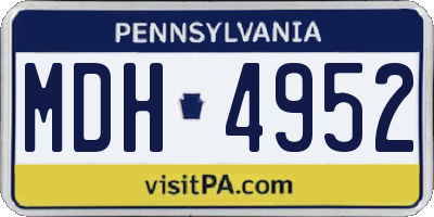 PA license plate MDH4952