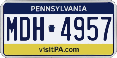 PA license plate MDH4957