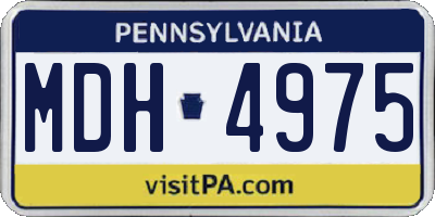 PA license plate MDH4975