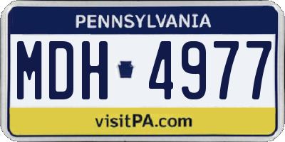 PA license plate MDH4977