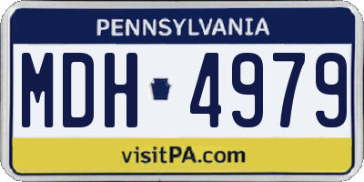 PA license plate MDH4979