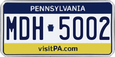 PA license plate MDH5002