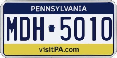 PA license plate MDH5010