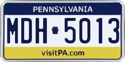 PA license plate MDH5013