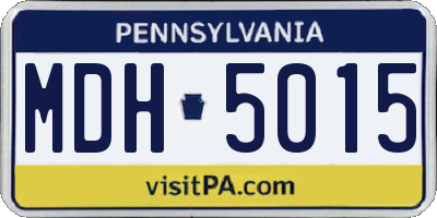 PA license plate MDH5015