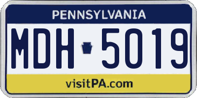 PA license plate MDH5019