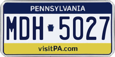 PA license plate MDH5027