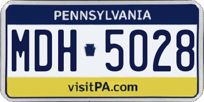 PA license plate MDH5028