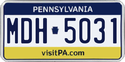 PA license plate MDH5031