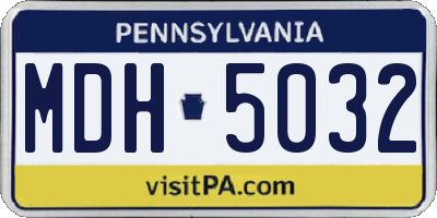 PA license plate MDH5032