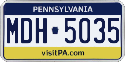 PA license plate MDH5035