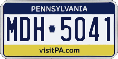 PA license plate MDH5041