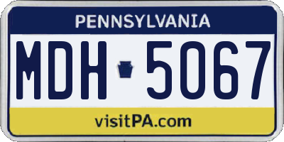 PA license plate MDH5067