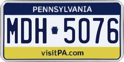 PA license plate MDH5076
