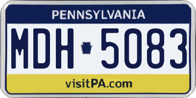 PA license plate MDH5083
