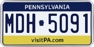 PA license plate MDH5091