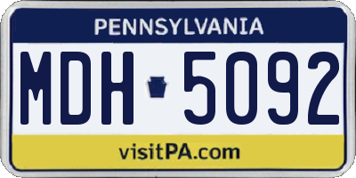 PA license plate MDH5092