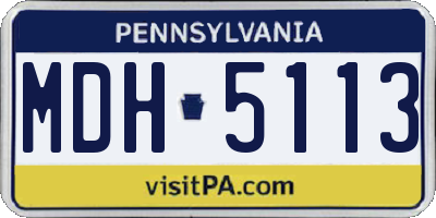 PA license plate MDH5113