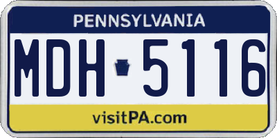 PA license plate MDH5116