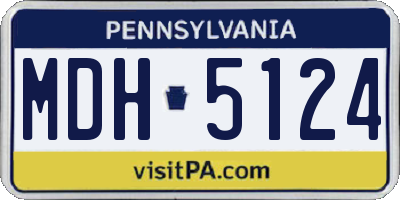 PA license plate MDH5124