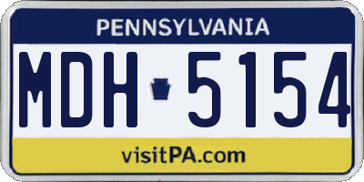 PA license plate MDH5154
