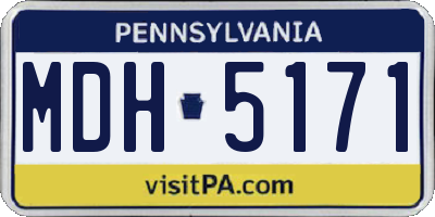 PA license plate MDH5171