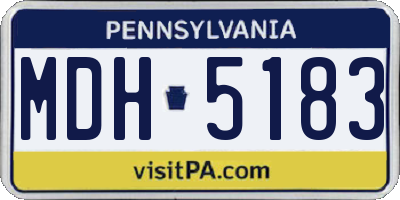 PA license plate MDH5183